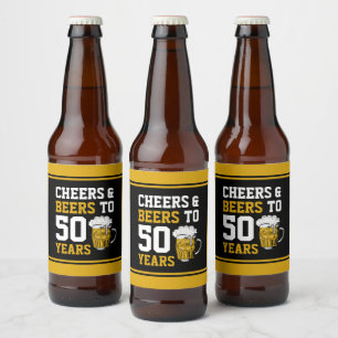 Cheers and beers to 50 Years 50th birthday  Beer Bottle Label
