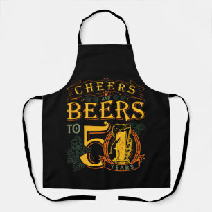Cheers And Beers To 50 Years 50th Funny Birthday Apron
