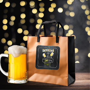 Cheers and Beers to 50 Years Birthday Party Square Sticker