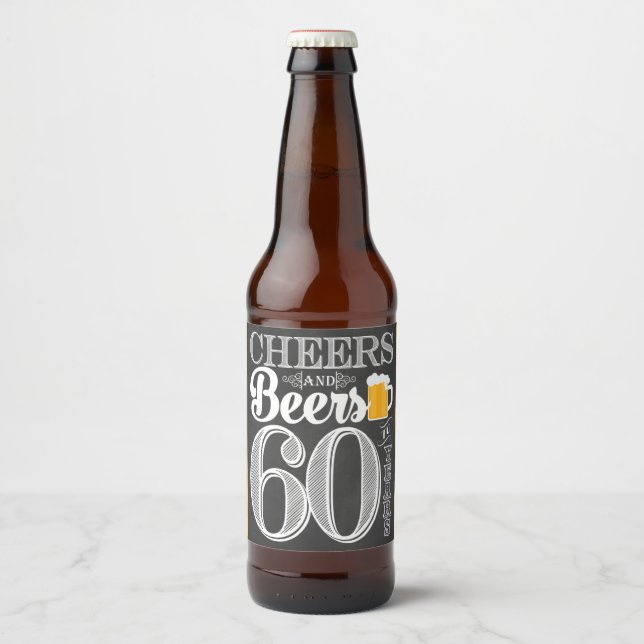 Cheers and Beers to 60 Years Beer Bottle Label (Front)