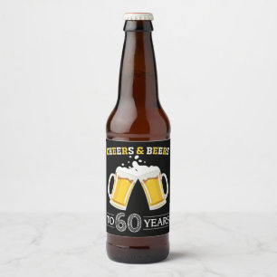 Cheers and Beers to 60 Years Beer Bottle Label