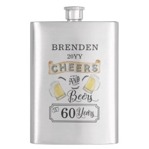 Cheers and Beers to 60 Years Birthday Flask