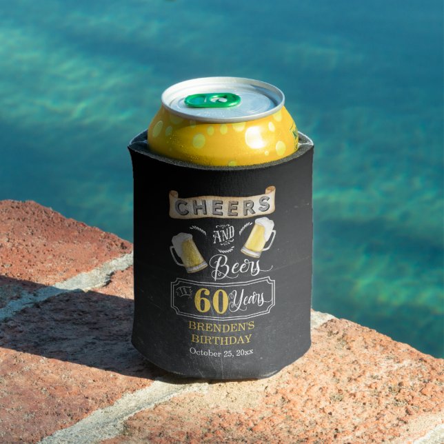 Cheers and Beers to 60 Years Birthday Party Can Cooler (In Situ Pool)