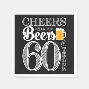 Cheers and Beers to 60 Years Cocktail Napkins