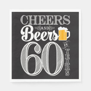Cheers and Beers to 60 Years Luncheon Napkins
