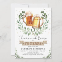Cheers and Beers to 70 Years Adult Men Birthday