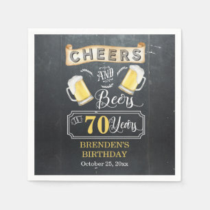Cheers and Beers to 70 Years Birthday Party Napkin