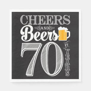 Cheers and Beers to 70 Years Luncheon Napkins