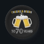 Cheers and Beers to 70 Years Paper Plate<br><div class="desc">Cheers and Beers to 70 Years Paper Plate</div>