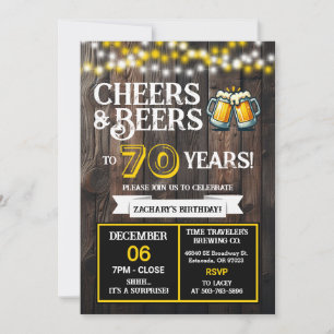 Cheers and Beers to 70 Years Surprise Brewery Invitation