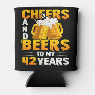 Cheers And Beers To My 42 Years 42th Birthday Gift Can Cooler