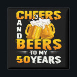 Cheers And Beers To My 50 Years 50th Birthday Gift Magnet<br><div class="desc">Make your birthday celebration even more special with this cute and colourful designed . A perfect addition for your birthday gifts collection. A must wear apparel for a birthday celebrant.</div>