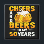 Cheers And Beers To My 50 Years 50th Birthday Gift Magnet<br><div class="desc">Make your birthday celebration even more special with this cute and colourful designed . A perfect addition for your birthday gifts collection. A must wear apparel for a birthday celebrant.</div>