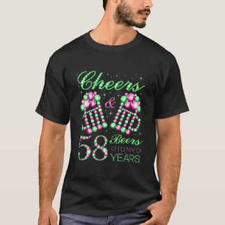Cheers And Beers To My 58 Years Old 58Th Birthday T-Shirt