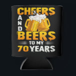 Cheers And Beers To My 70 Years 70th Birthday Gift Can Cooler<br><div class="desc">Make your birthday celebration even more special with this cute and colourful designed . A perfect addition for your birthday gifts collection. A must wear apparel for a birthday celebrant.</div>