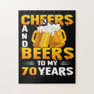 Cheers And Beers To My 70 Years 70th Birthday Gift Jigsaw Puzzle