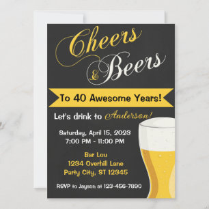 Cheers and Beers to Years Invitation