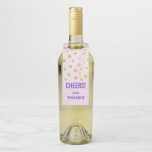 Cheers! and Thanks with Faux Gold Confetti Bottle Tag