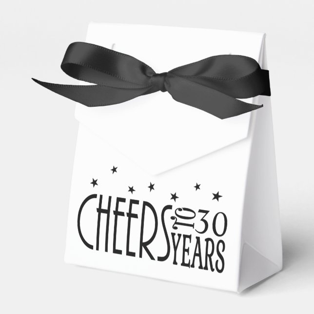 Cheers! Any Age or Years Chic Black Tie Favour Box (Front Side)