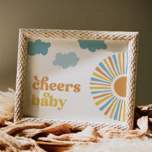 Cheers Baby Sun Baby Shower Sign