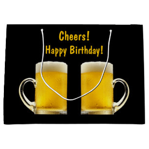 Cheers  Beer Alcohol Birthday Celebration Drinks Large Gift Bag