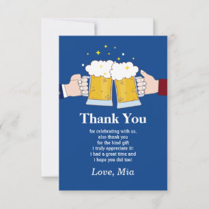 cheers, beer, beers  thank you card