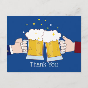cheers, beer, beers thank you card