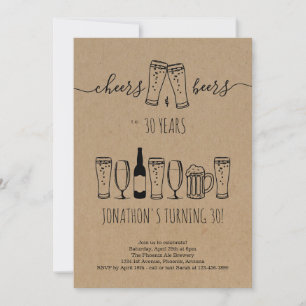Cheers & Beer Birthday Party Invitation - Any Age