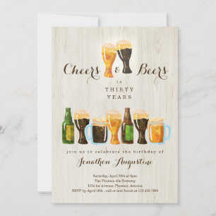 Cheers & Beer Birthday Party Invitation - Any Age