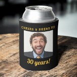 Cheers & Beers 30 Years Birthday Photo Keepsake Can Cooler<br><div class="desc">Keep drinks cool while celebrating the big 3-0 with this fun “Cheers and Beers” 30 years birthday photo can cooler. Personalised with your own photo,  it’s the perfect party accessory and a lasting keepsake for guests to take home.</div>