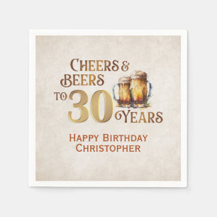 Cheers & Beers 30th Birthday Napkin
