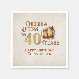 Cheers & Beers 40th Birthday Napkin