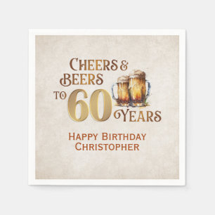 Cheers & Beers 60th Birthday Napkin