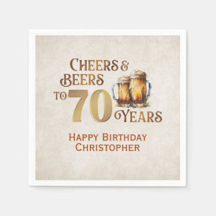 Cheers & Beers 70th Birthday Napkin