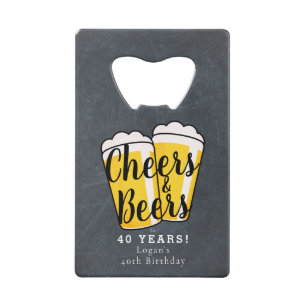 Cheers & Beers Adult Any Age Birthday Chalkboard