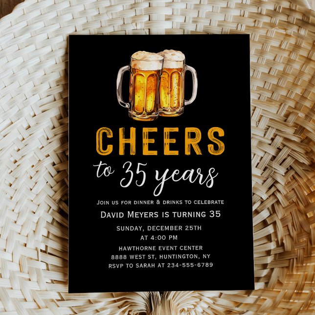 Cheers Beers Adult Birthday Party Invitation (Creator Uploaded)