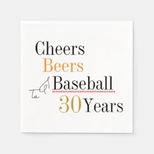 Cheers Beers and Baseball 30th Birthday Party Napkin