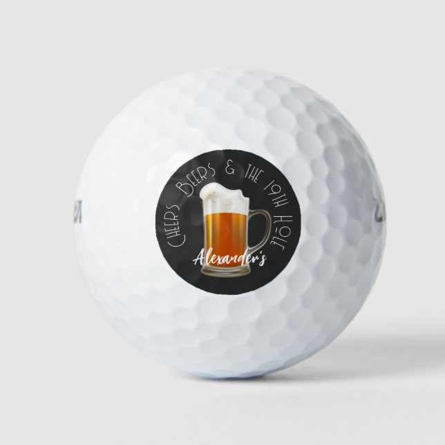 Cheers Beers and the 19th Hole Golf Balls (Front)