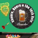 Cheers Beers and the 19th Hole Golf Balls Wood Dartboard<br><div class="desc">Dart Board:Golf Balls Cheers Beers and the 19th Hole Beer Drinking design, with a beer stein mug. This Golfing Beer Drinking-themed design is just right for your occasion and makes the perfect personalised Gift, it's great for graduation weddings, parties, family reunions, and just everyday fun. Our easy-to-use template makes personalising...</div>