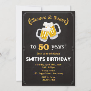 Cheers & Beers Birthday Invitation - Any Age