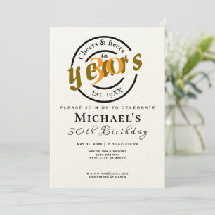 Cheers Beers Birthday Invite - Custom Party Design