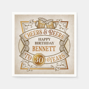 Cheers Beers Birthday Napkin