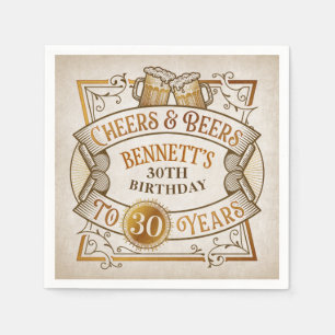 Cheers Beers Birthday Napkin