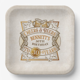 Cheers Beers Birthday Paper Plate