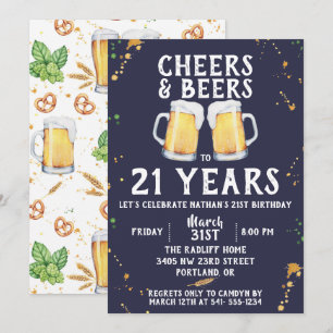 Cheers & Beers Birthday Party Invitation