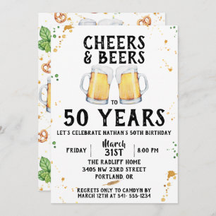Cheers & Beers Birthday Party Invitation