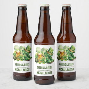 Cheers Beers Birthday St Patrick's Day  Beer Bottle Label