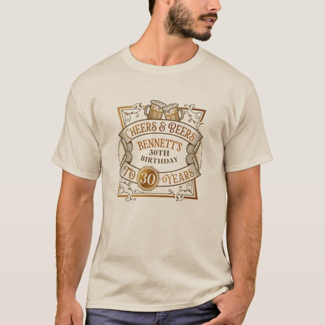 Cheers Beers Birthday T-Shirt (Front)