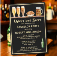 Cheers & Beers Black & Gold Bachelor Party