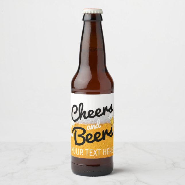 Cheers & Beers|Cold and Foamy Beer Bottle Labels (Front)